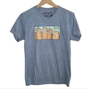 Baseballism | Gray Short Sleeve Fitted Graphic Glove Laces Mom Tee Size Small